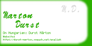 marton durst business card